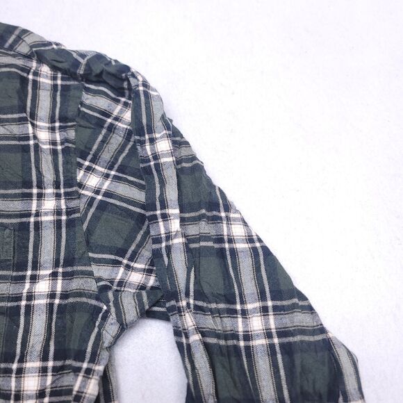 Roundtree & Yorke Tartan Flannel Casual Button Up Shirt Mens Size Medium M Green - Picture 5 of 10